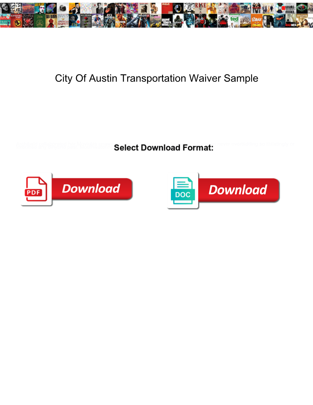 City of Austin Transportation Waiver Sample