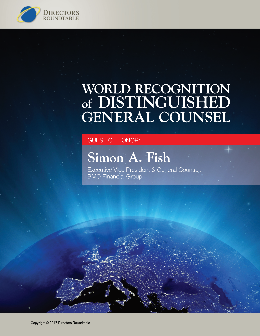 Simon Fish and the Legal Group of Bank of Montreal with the Leading Global Honour for General Counsel and Law Departments