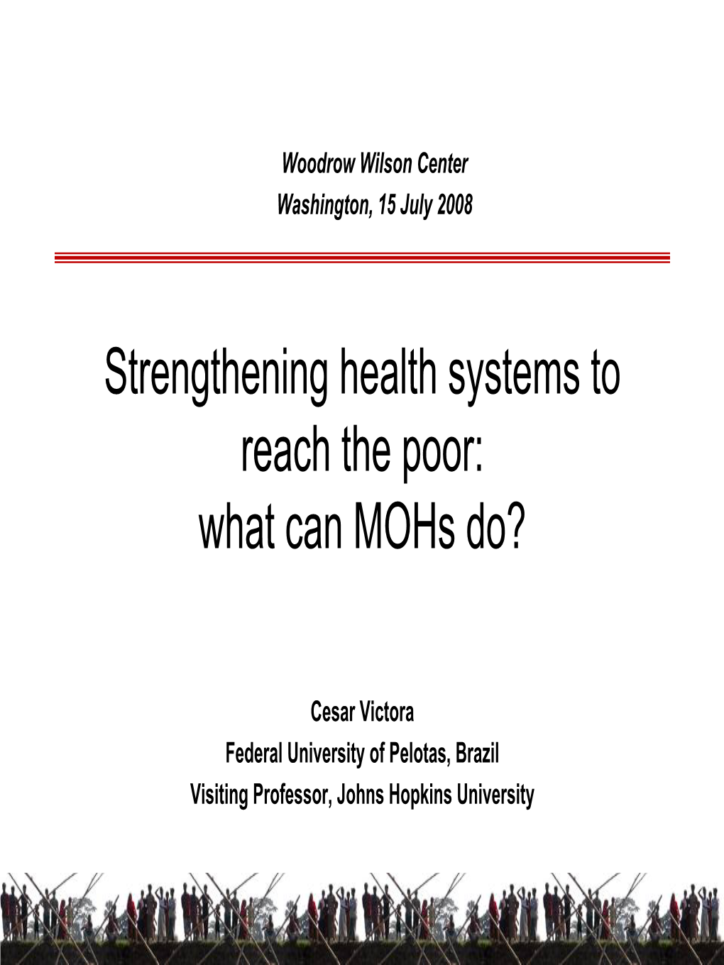 Strengthening Health Systems to Reach the Poor: What Can Mohs Do?