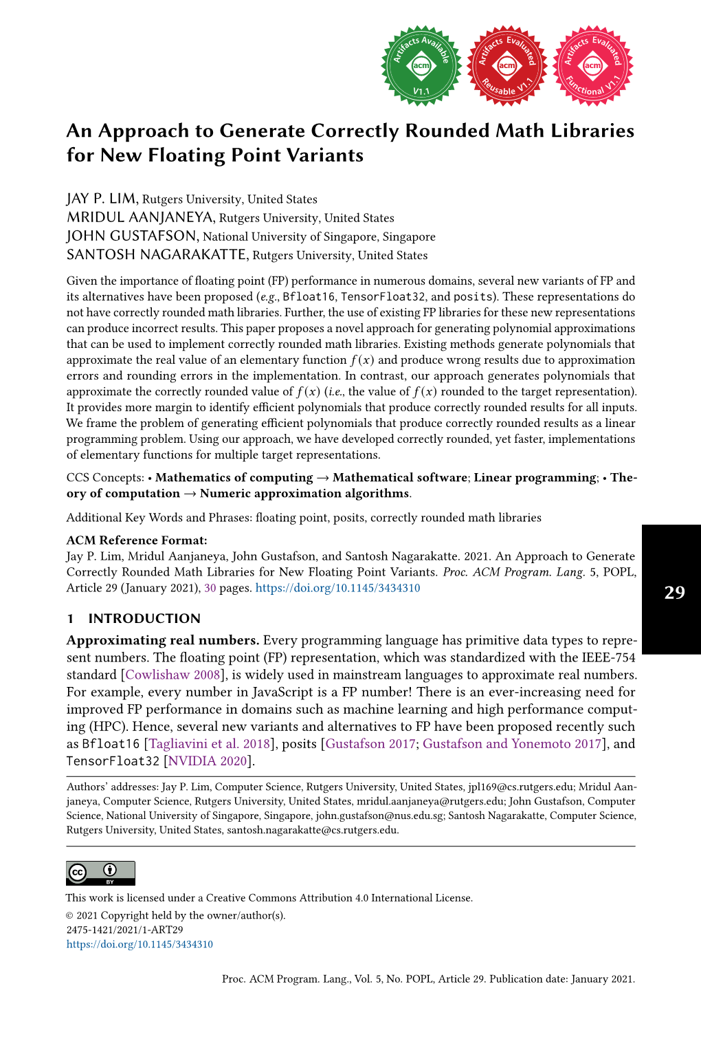 An Approach to Generate Correctly Rounded Math Libraries for New Floating Point Variants