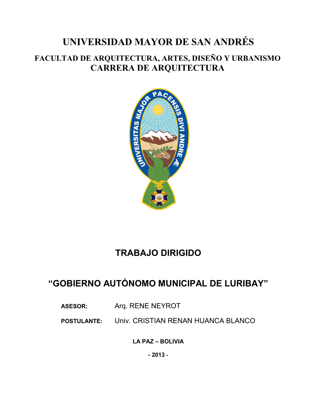 Gobierno Autónomo Municipal De Luribay”