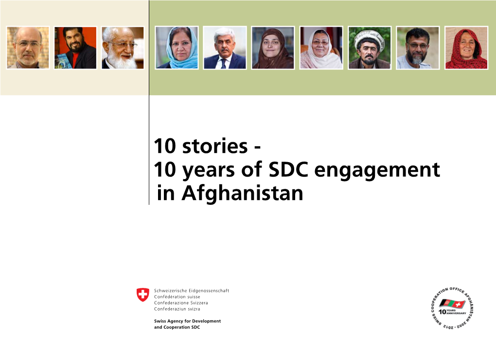 10 Years of SDC Engagement in Afghanistan Content