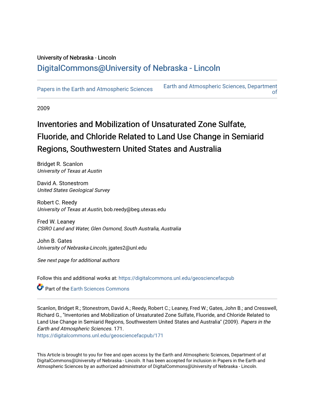 Inventories and Mobilization of Unsaturated Zone Sulfate, Fluoride