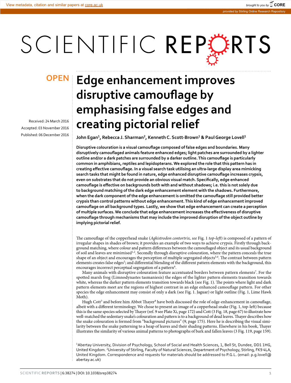 Edge Enhancement Improves Disruptive Camouflage By