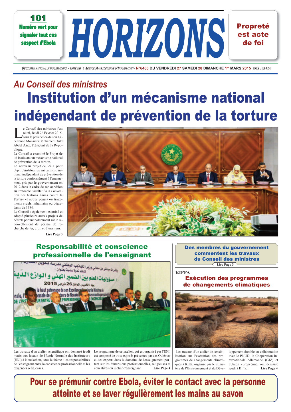 Institution D'un Mécanisme National Indépendant De Prévention De La Torture