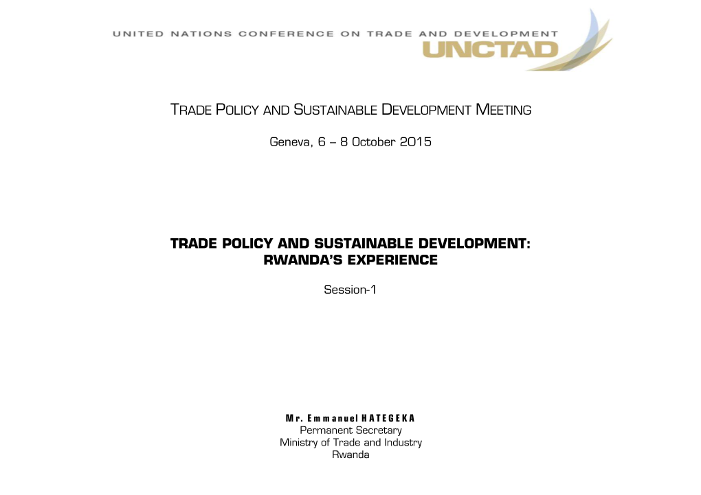 Trade Policy and Sustainable Development Meeting