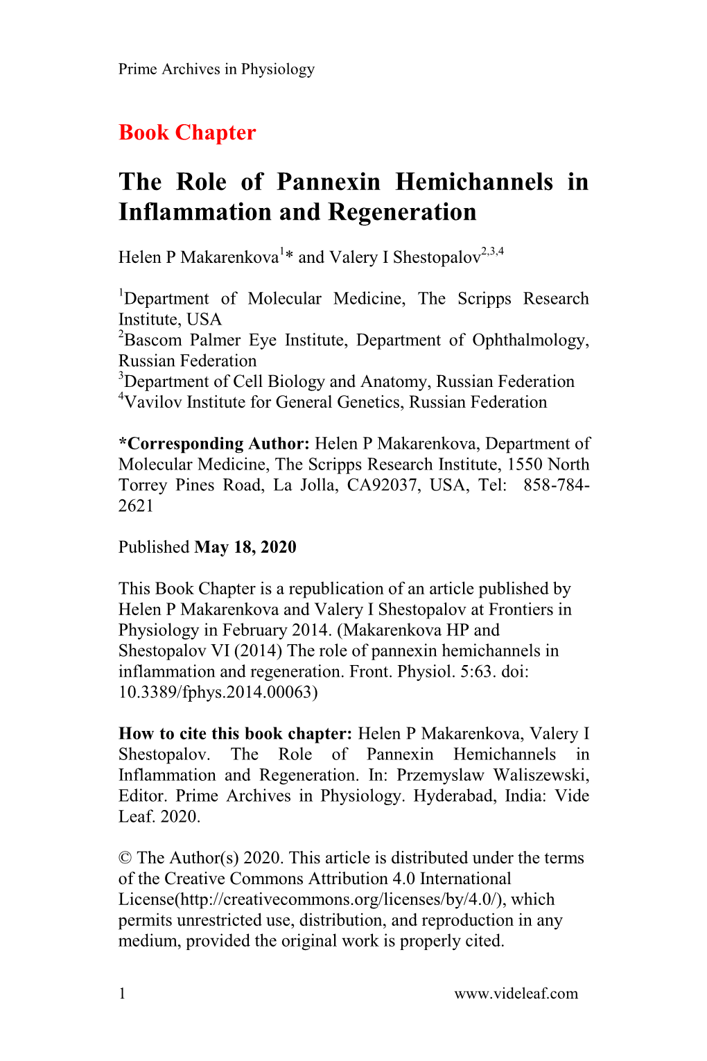 The Role of Pannexin Hemichannels in Inflammation and Regeneration