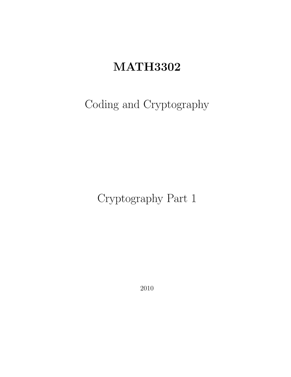 Cryptography Notes Part 1