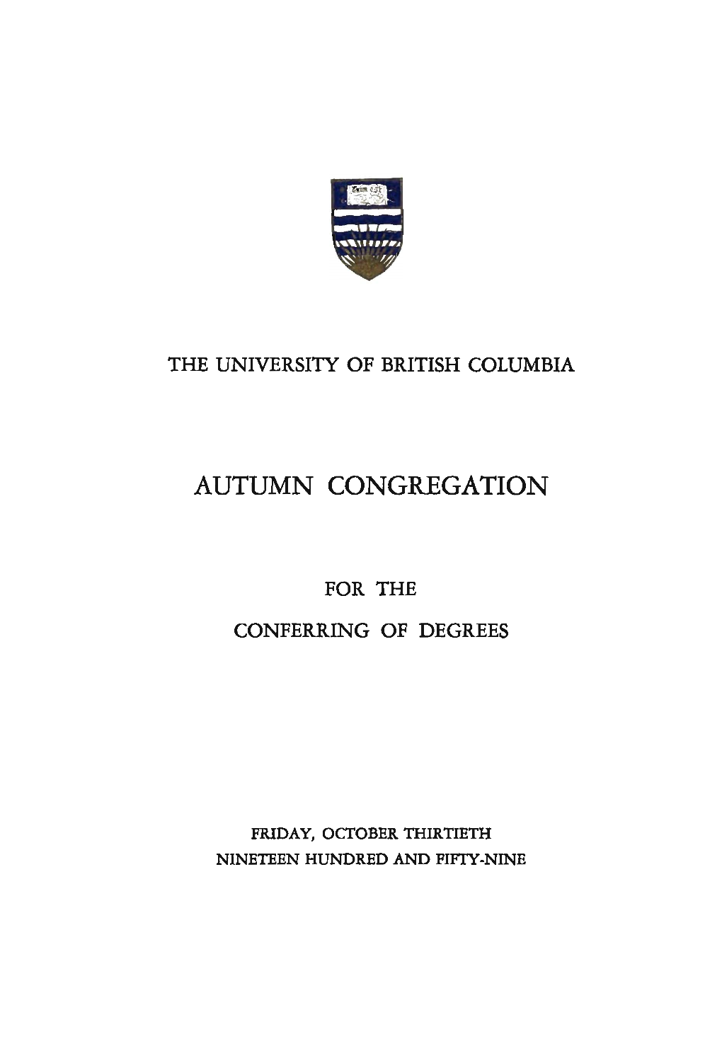 Autumn Congregation