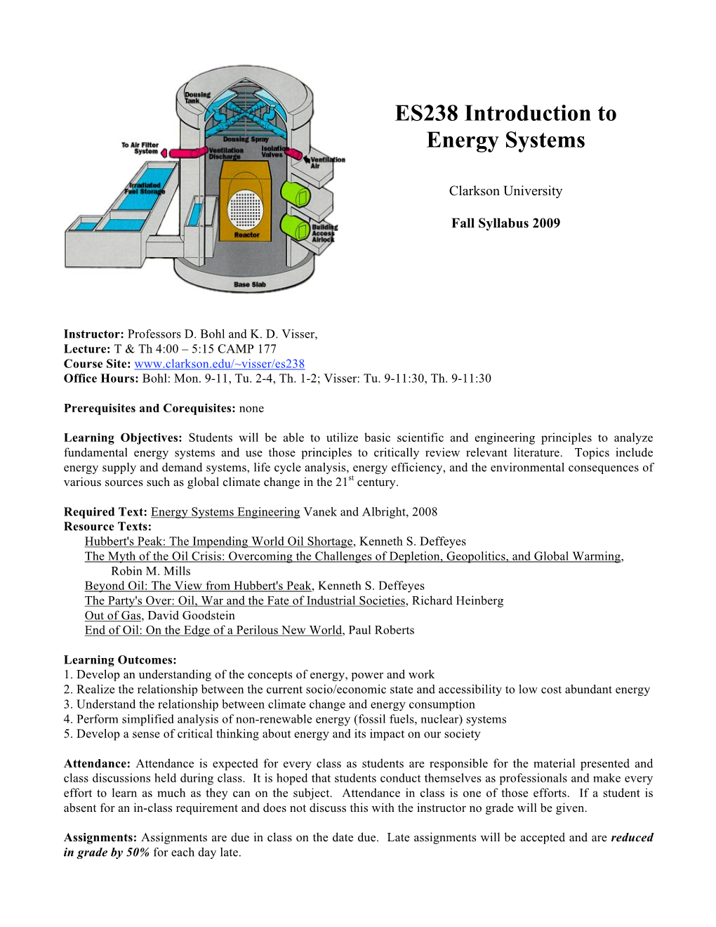 ES238 Introduction to Energy Systems Syllabus