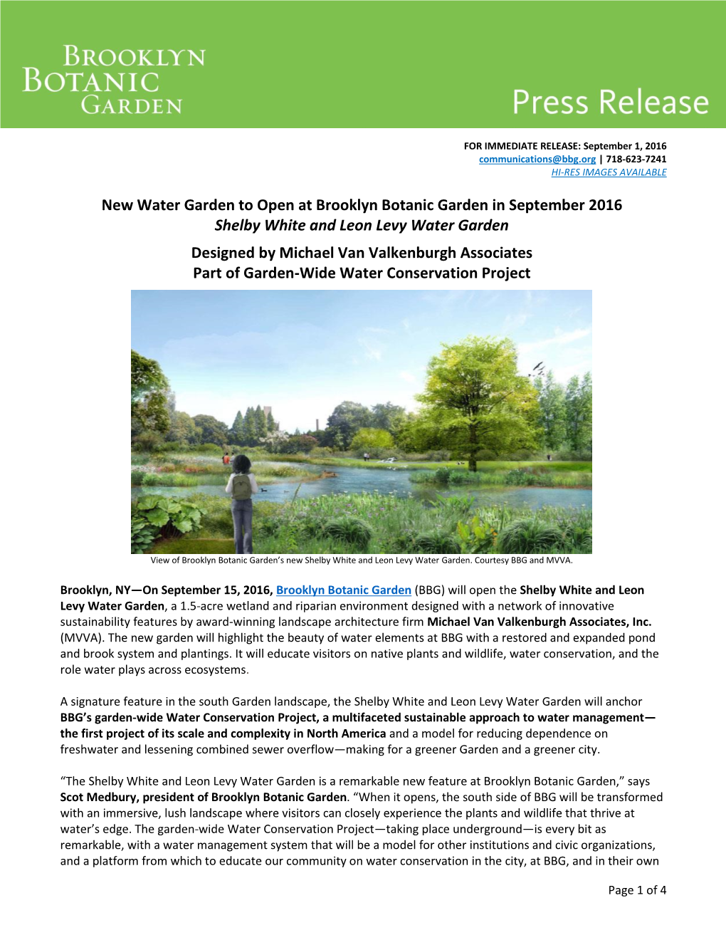 New Water Garden to Open at Brooklyn Botanic Garden In
