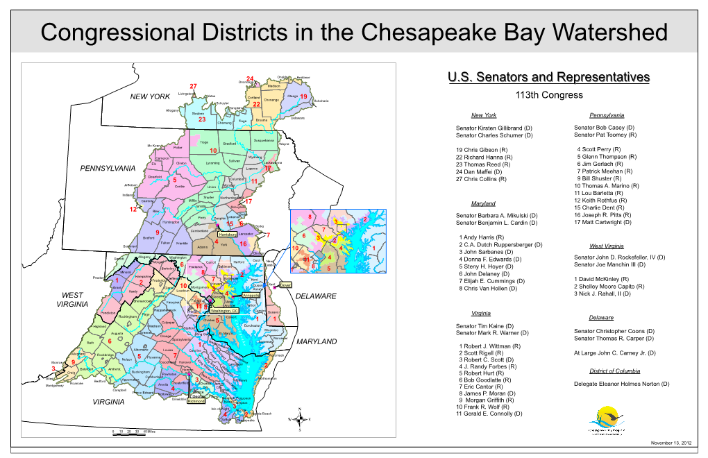 Congressional Districts in the Chesapeake Bay Watershed