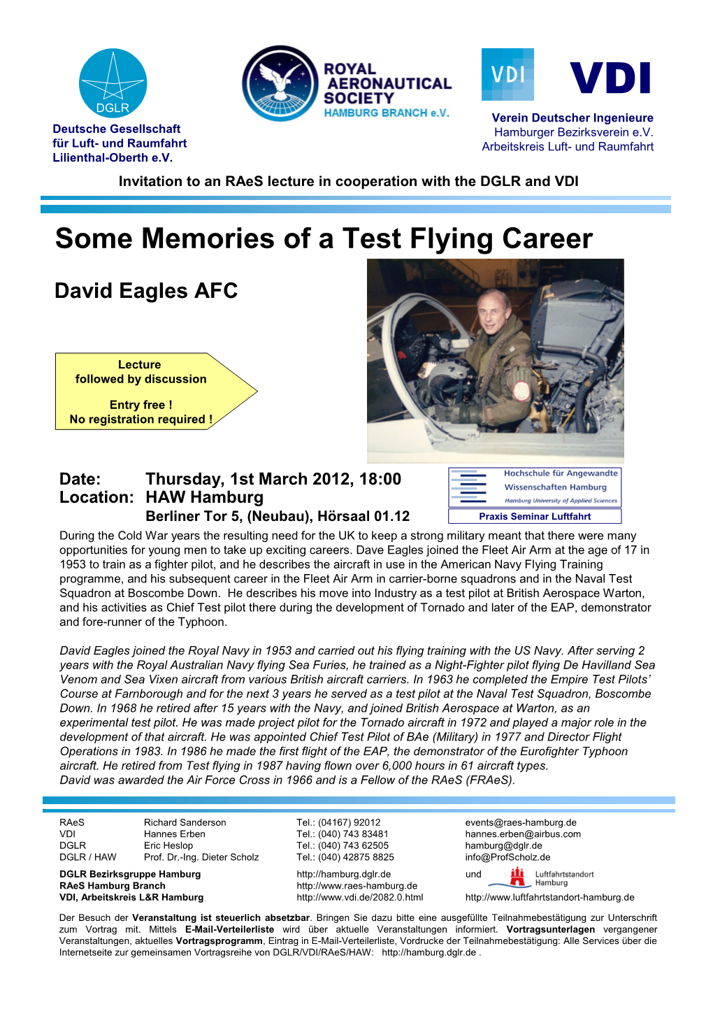 Some Memories of a Test Flying Career