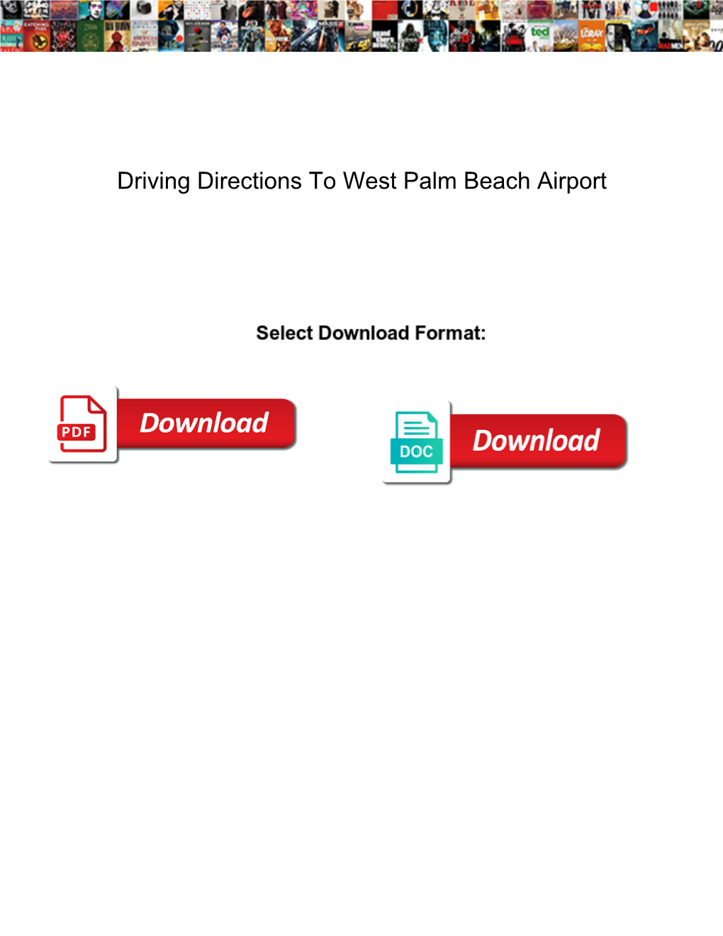 Driving Directions to West Palm Beach Airport