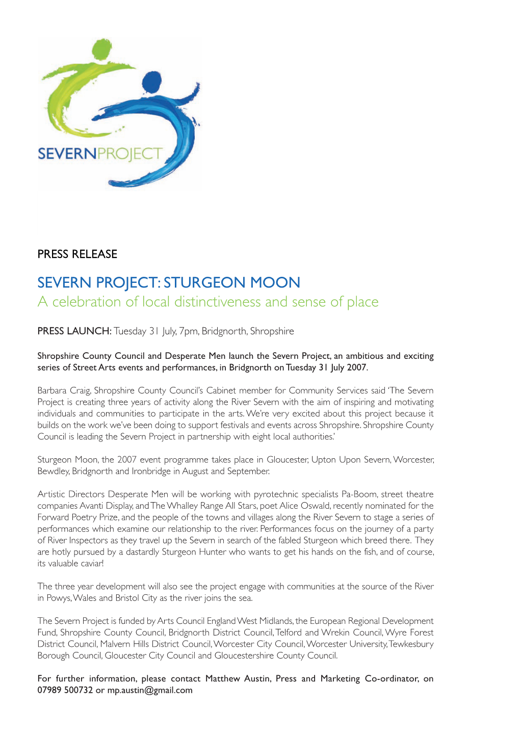 SEVERN PROJECT: STURGEON MOON a Celebration of Local Distinctiveness and Sense of Place
