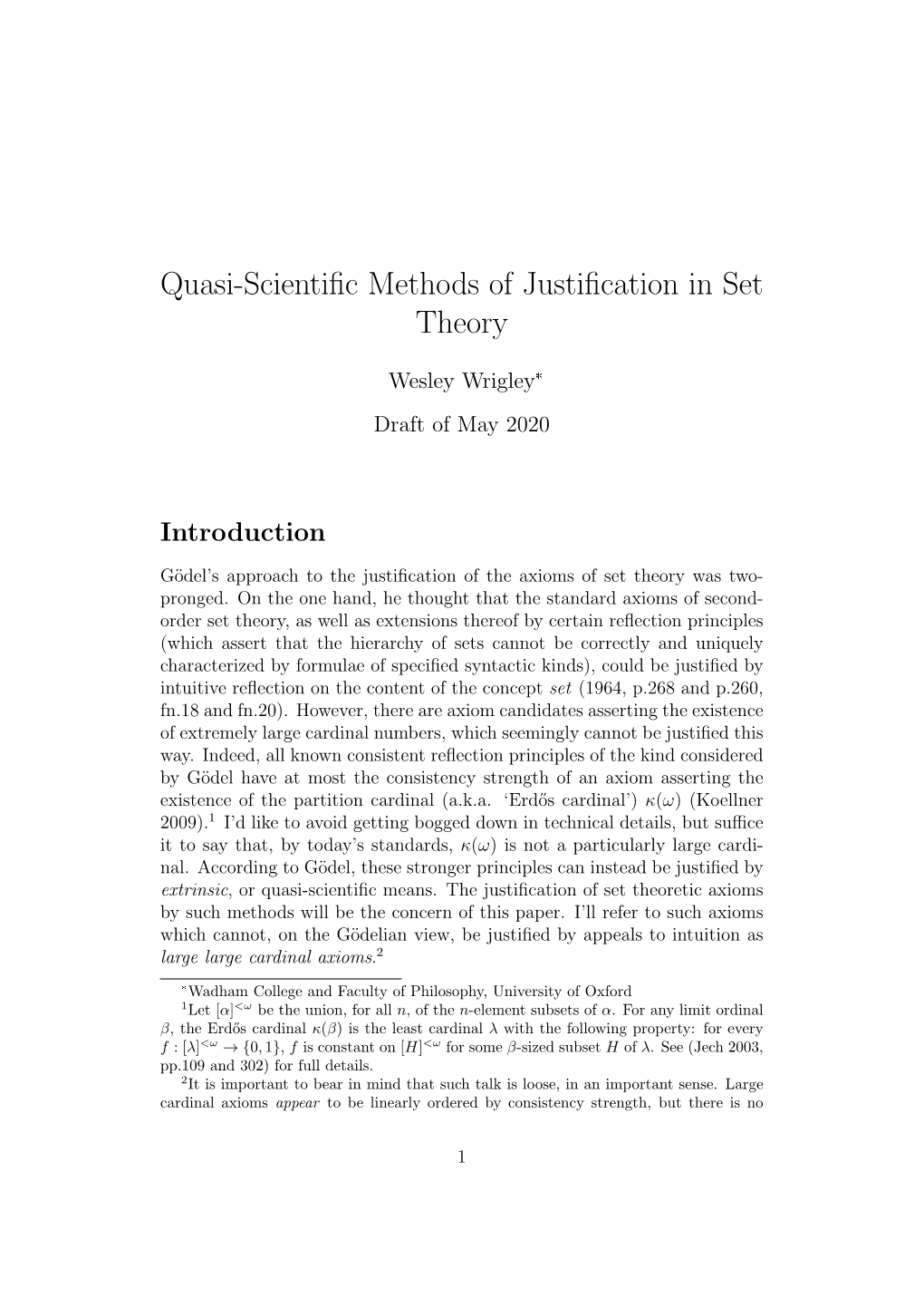 Quasi-Scientific Methods of Justification in Set Theory