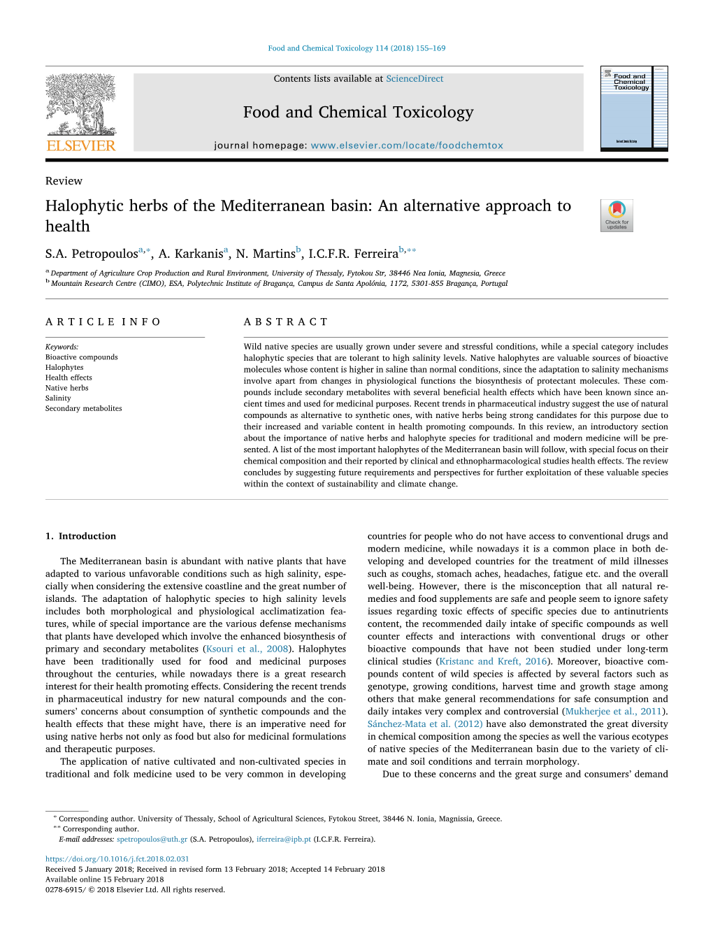 Halophytic Herbs of the Mediterranean Basin an Alternative Approach To