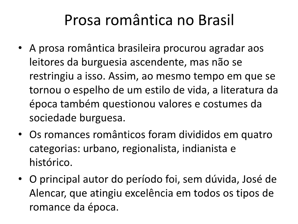 Prosa Romântica No Brasil