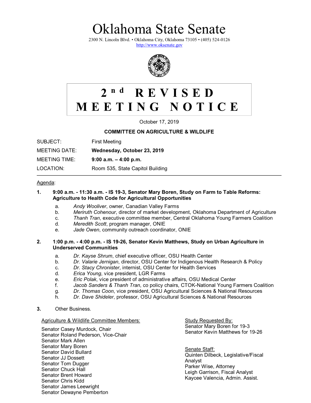 Meeting Notice