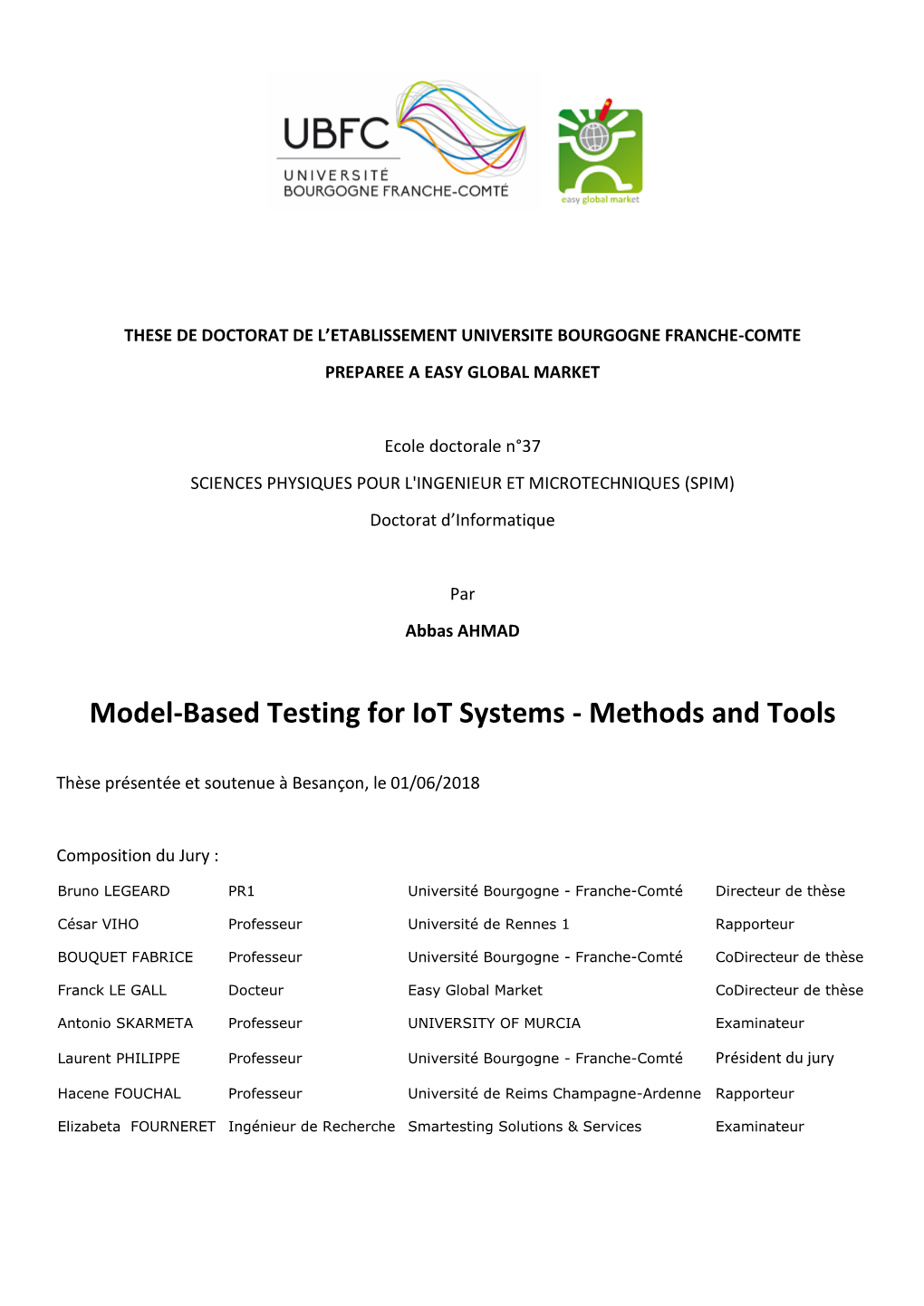 Model-Based Testing for Iot Systems - Methods and Tools