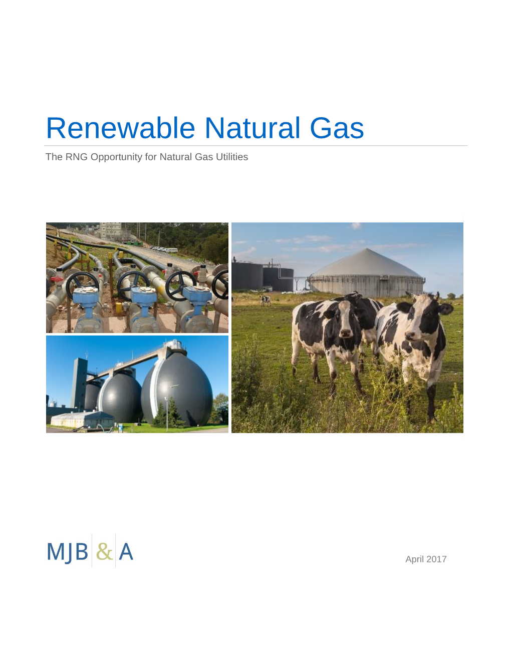 Renewable Natural Gas the RNG Opportunity for Natural Gas Utilities