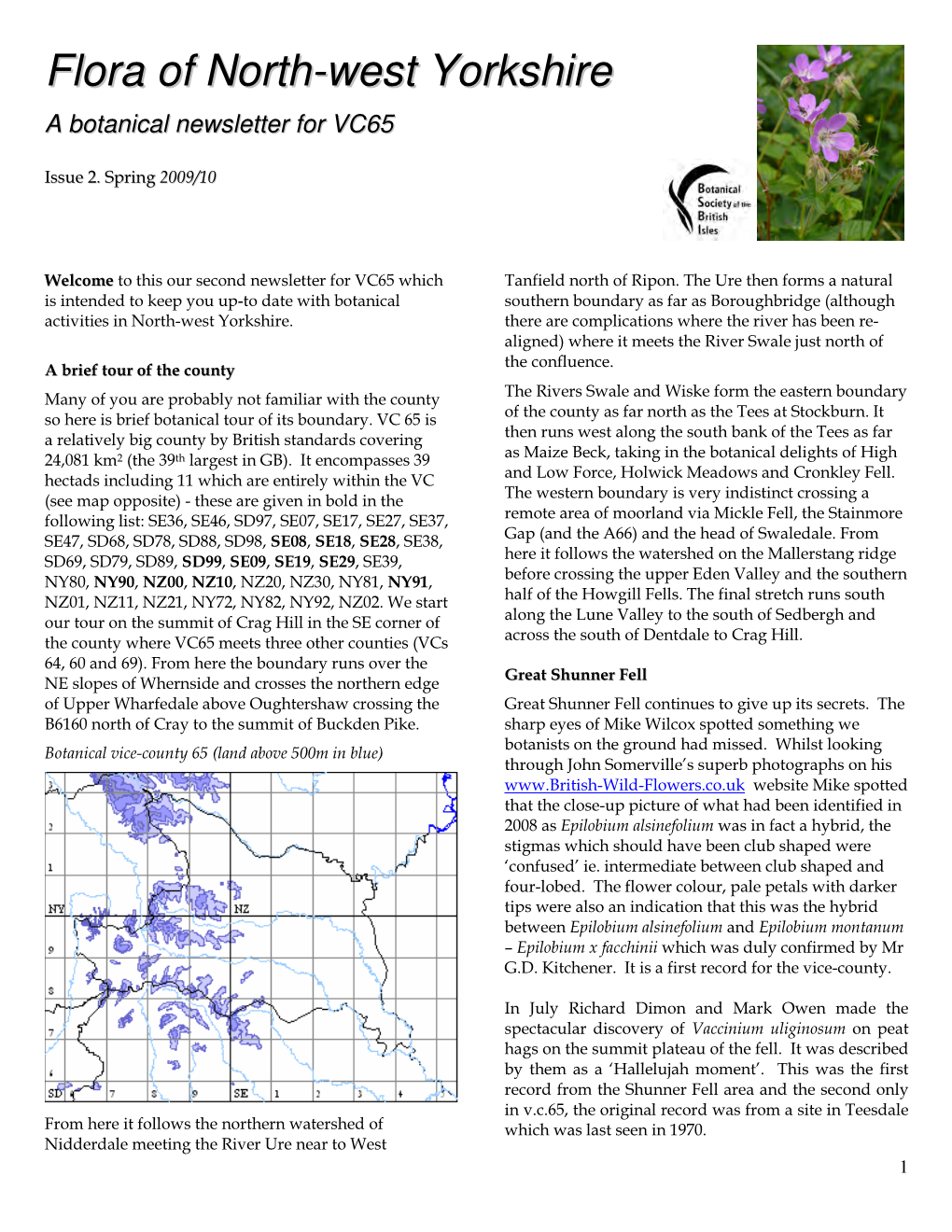 Flora of North-West Yorkshire