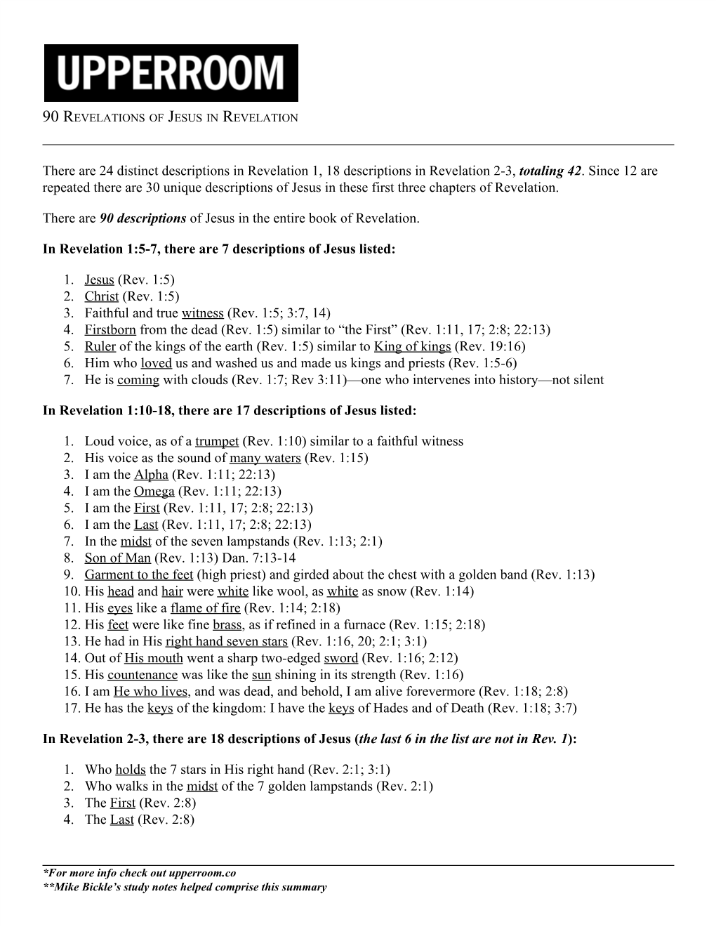 There Are 24 Distinct Descriptions in Revelation 1, 18 Descriptions in Revelation 2-3, Totaling 42