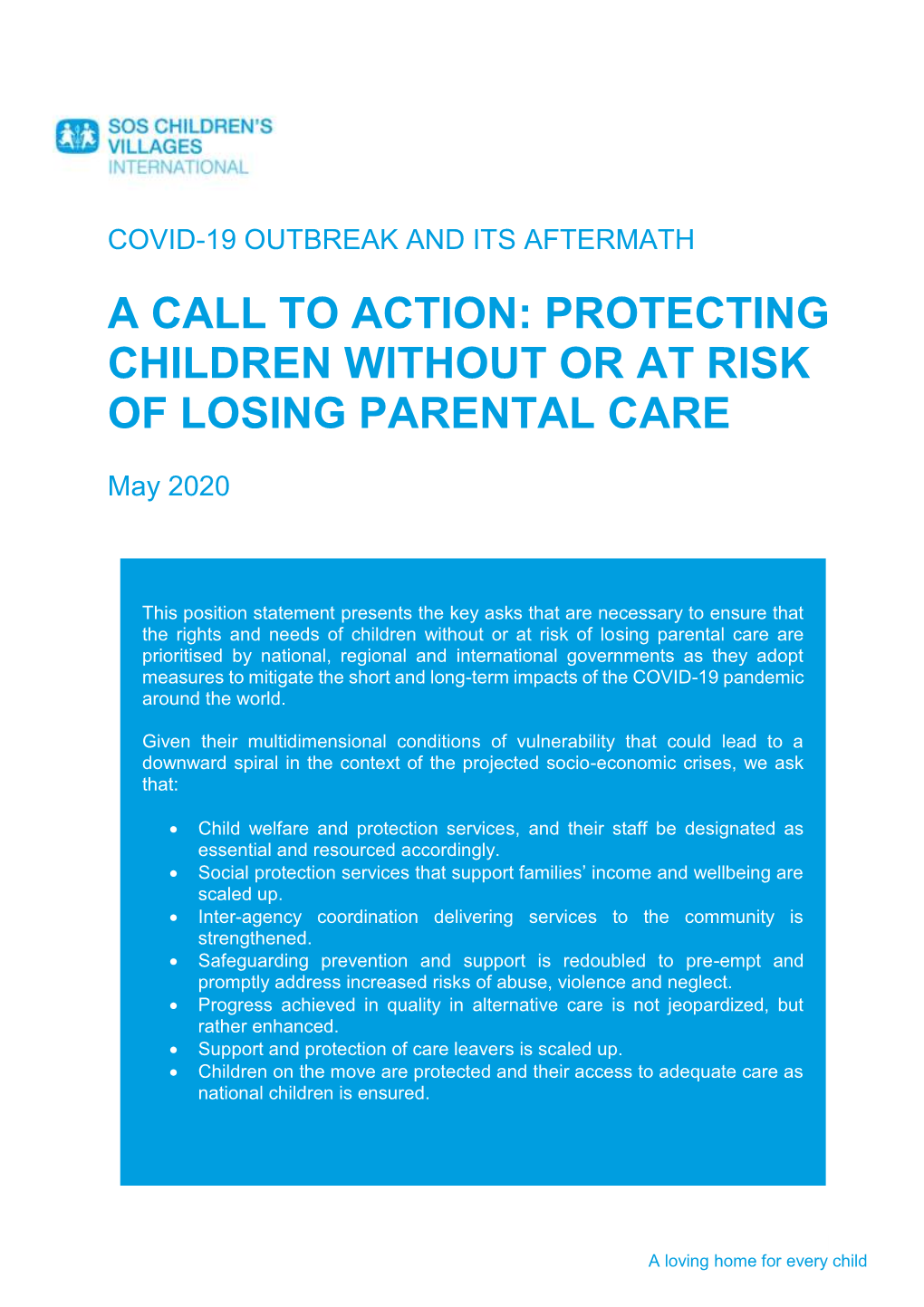 Protecting Children Without Or at Risk of Losing Parental Care