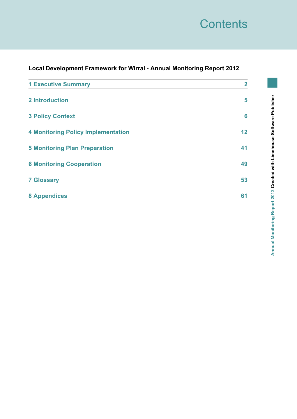 Annual Monitoring Report 2012