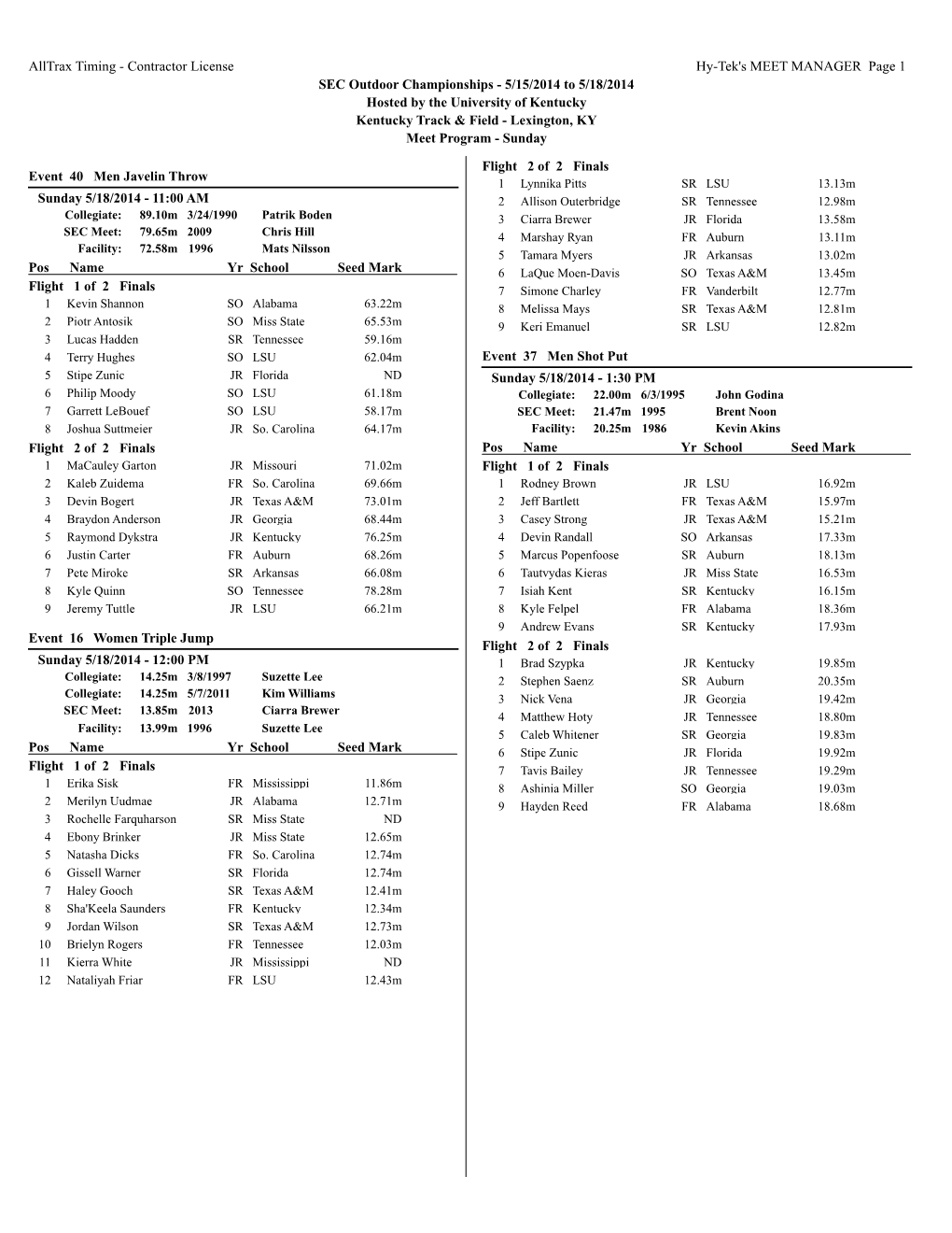 Alltrax Timing