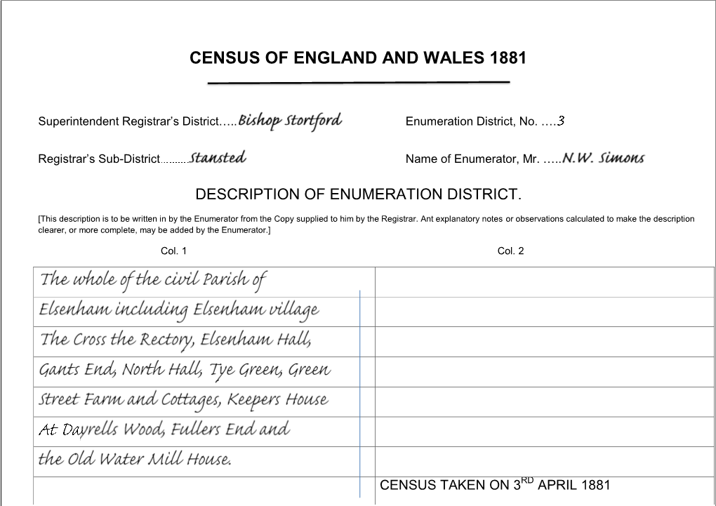 Census of England and Wales 1881