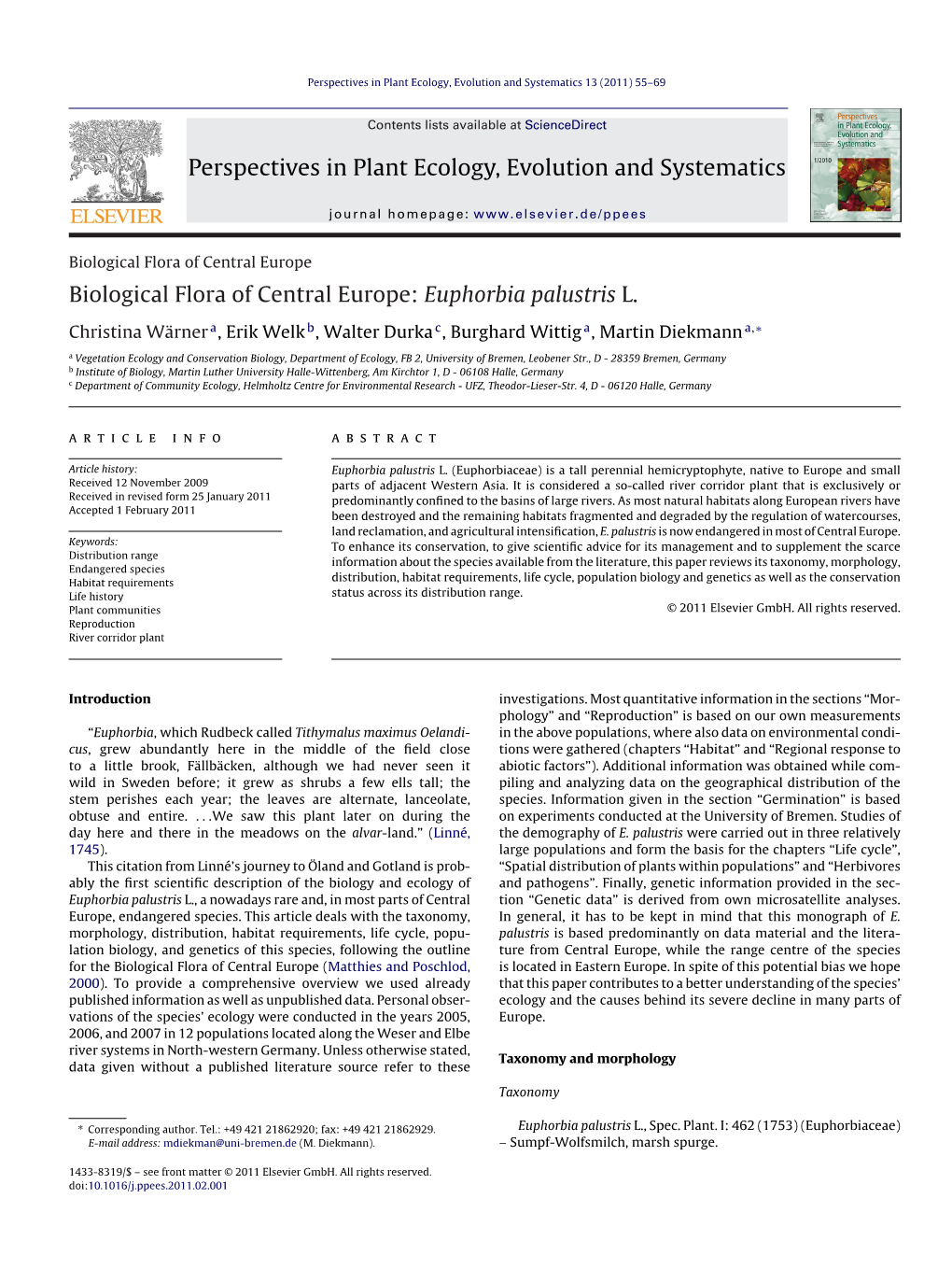 Perspectives in Plant Ecology, Evolution and Systematics 13 (2011) 55–69