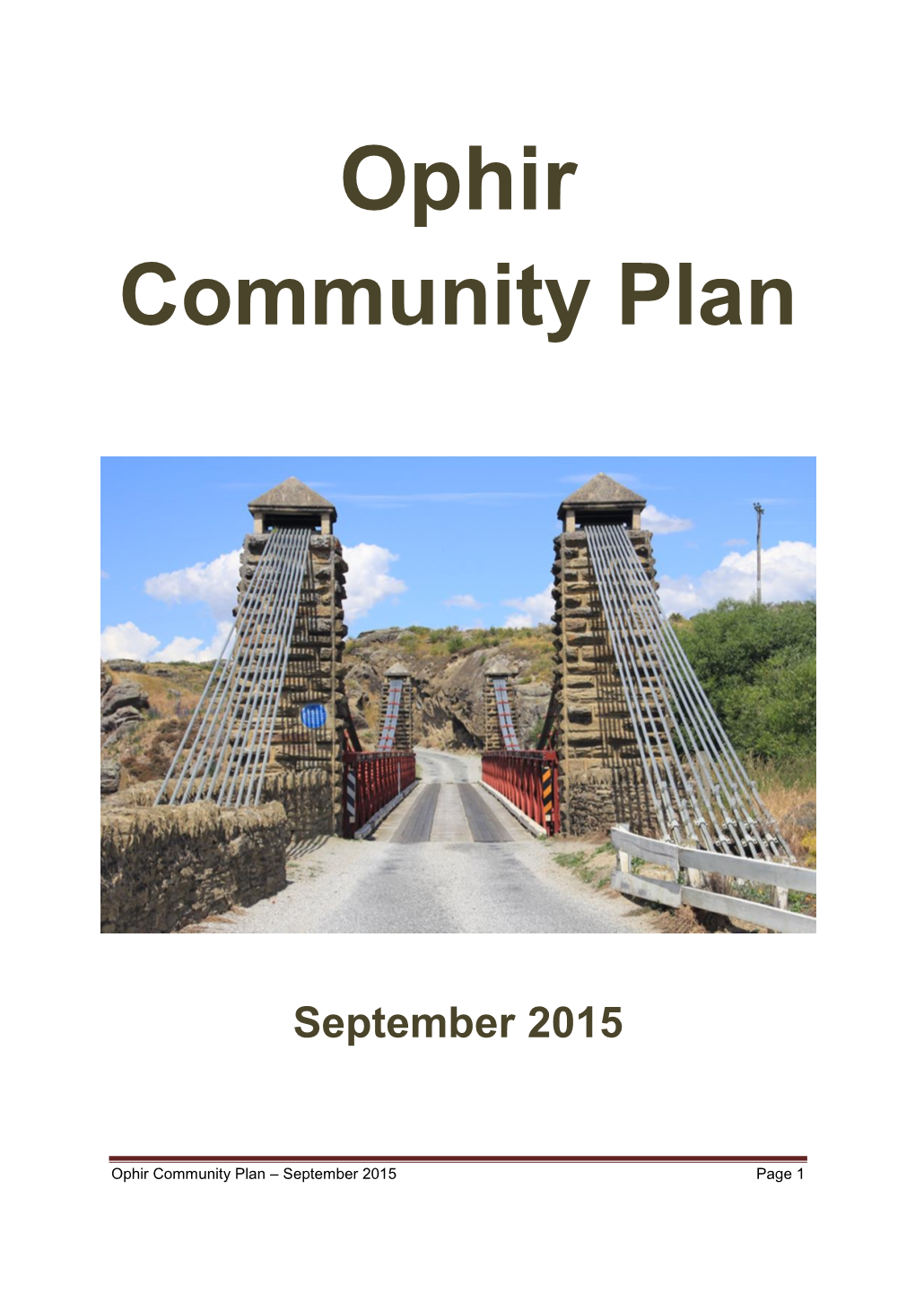 Ophir Community Plan