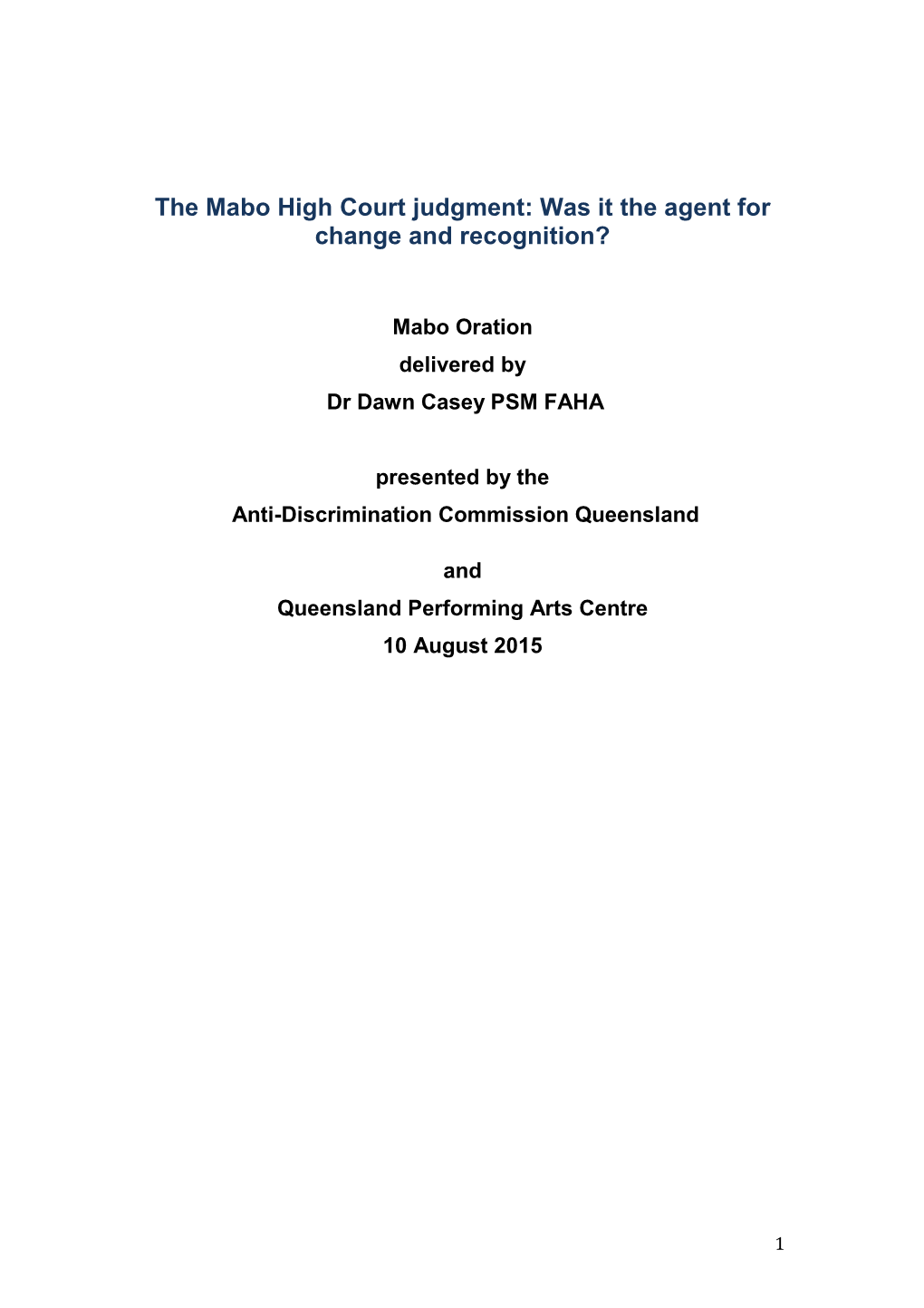 Download the Text of the 2015 Mabo Oration (PDF File, 660.2