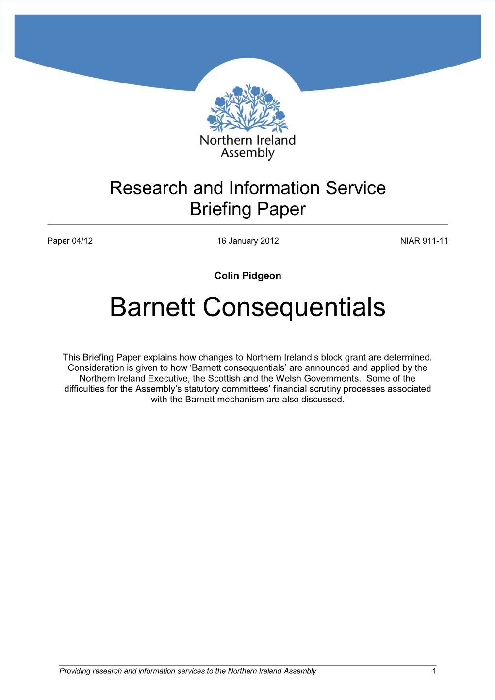 Barnett Consequentials