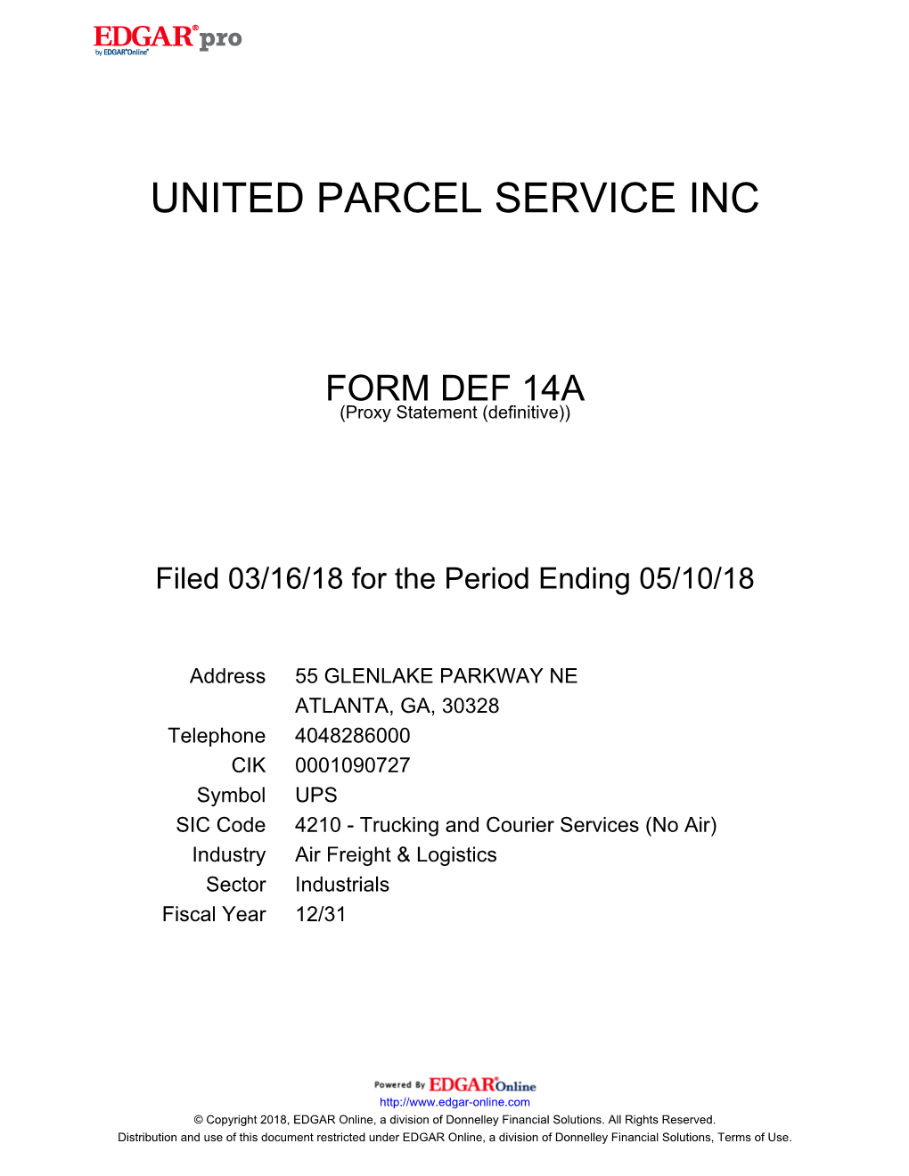 United Parcel Service Inc