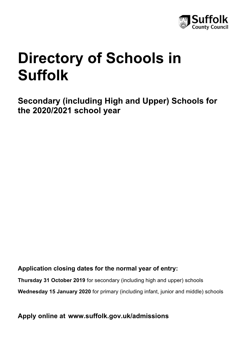 Directory of Schools in Suffolk