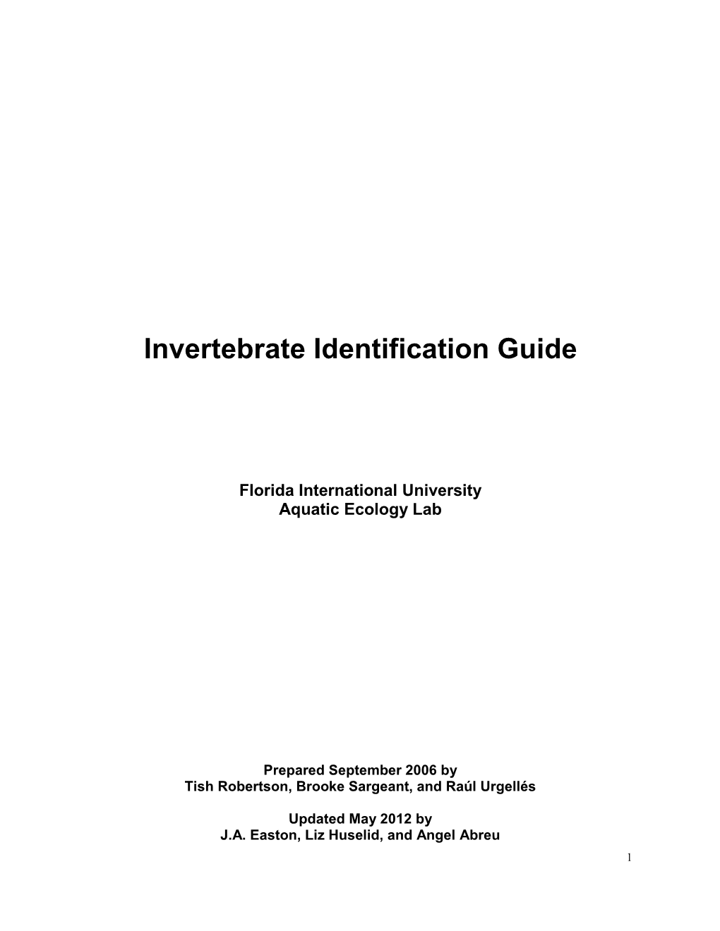 Invertebrate Identification Guide