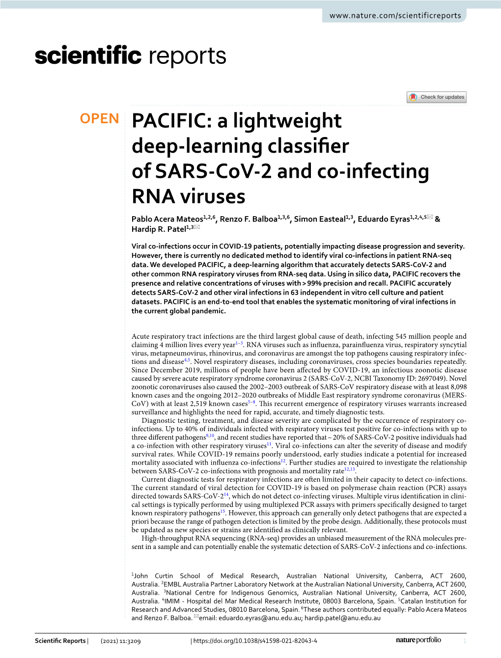 A Lightweight Deep-Learning Classifier of SARS-Cov-2 and Co