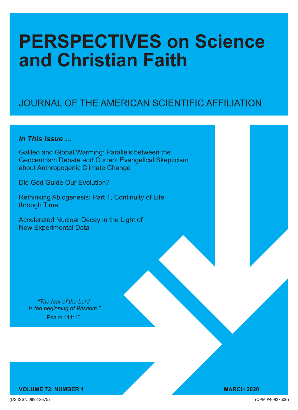 PERSPECTIVES on Science and Christian Faith