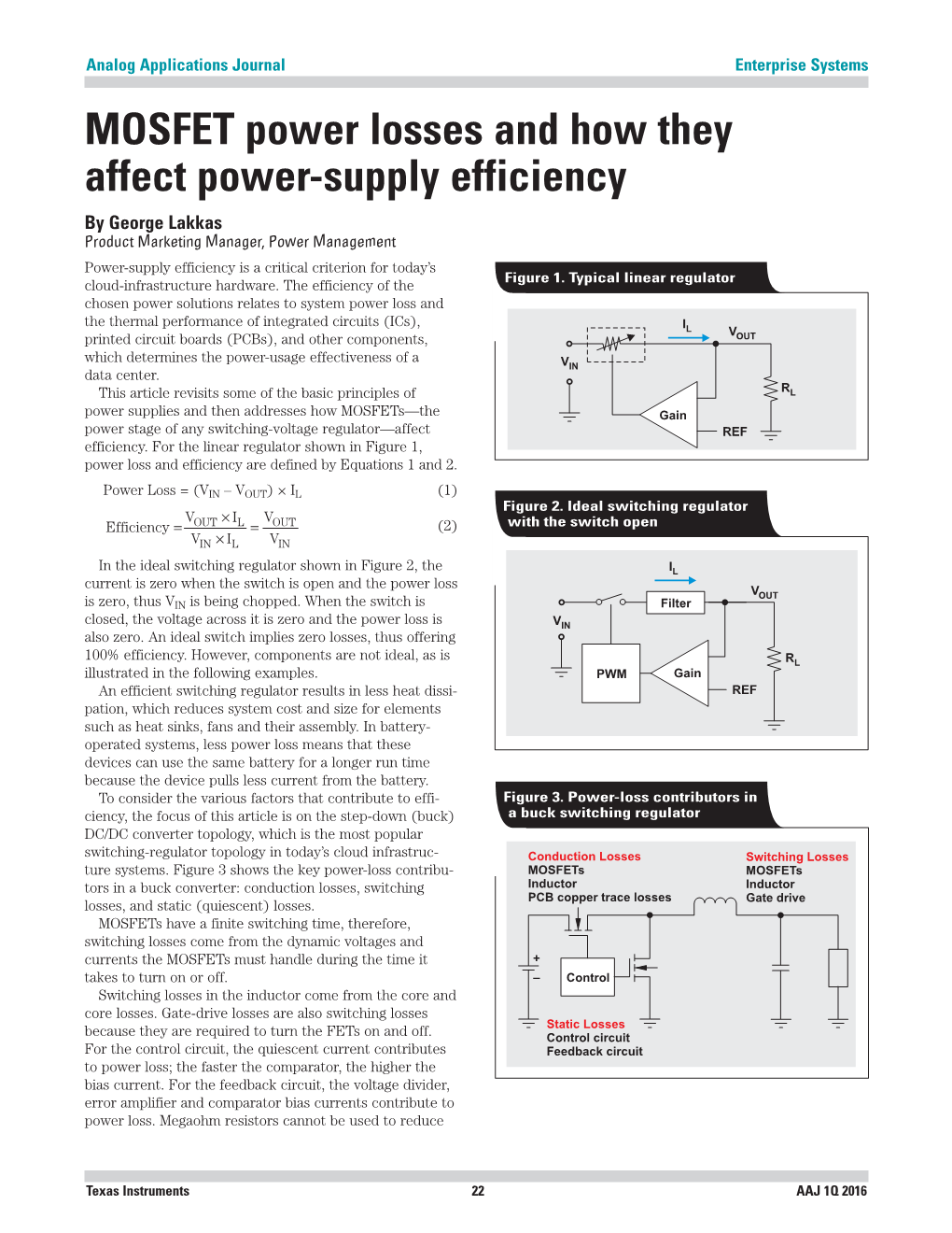 MOSFET Power Losses and How They Affect Power