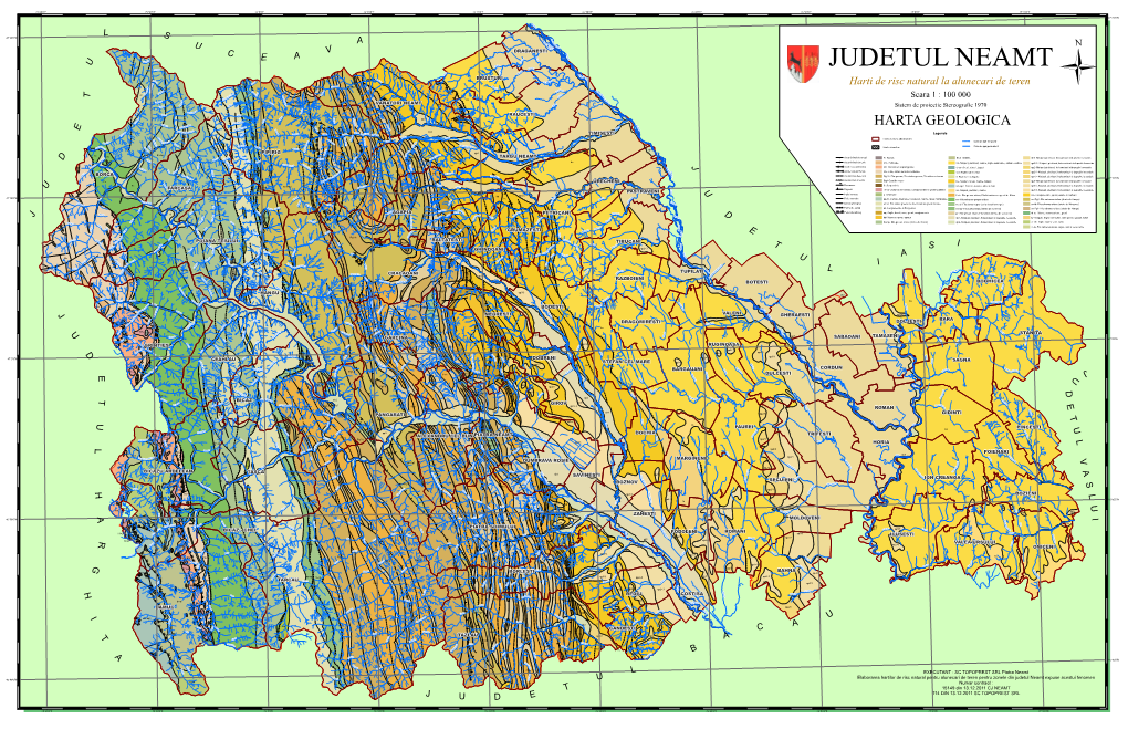 HARTA GEOLOGICA E S T T F Para Jo N a Ul Ungurul De a Qh3 S R Lf-Ch Pr Pg1-Lt Neamt a a E N Mt O I L Rel T E Nea