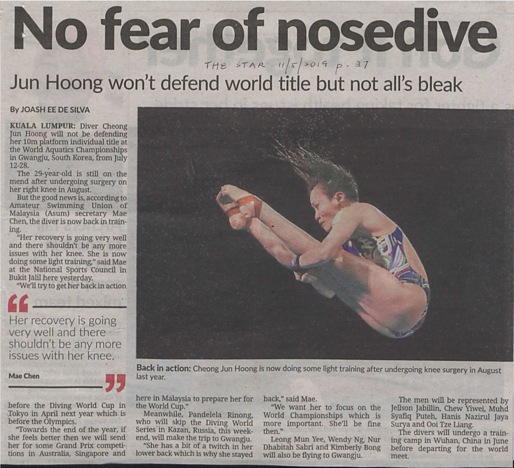 Jun Hoong Won't Defend World Title but Not All's Bleak " ...