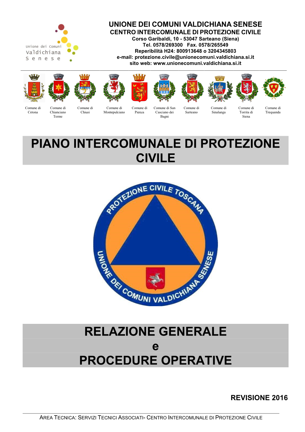 Relazione Generale E Procedure Operative. 2