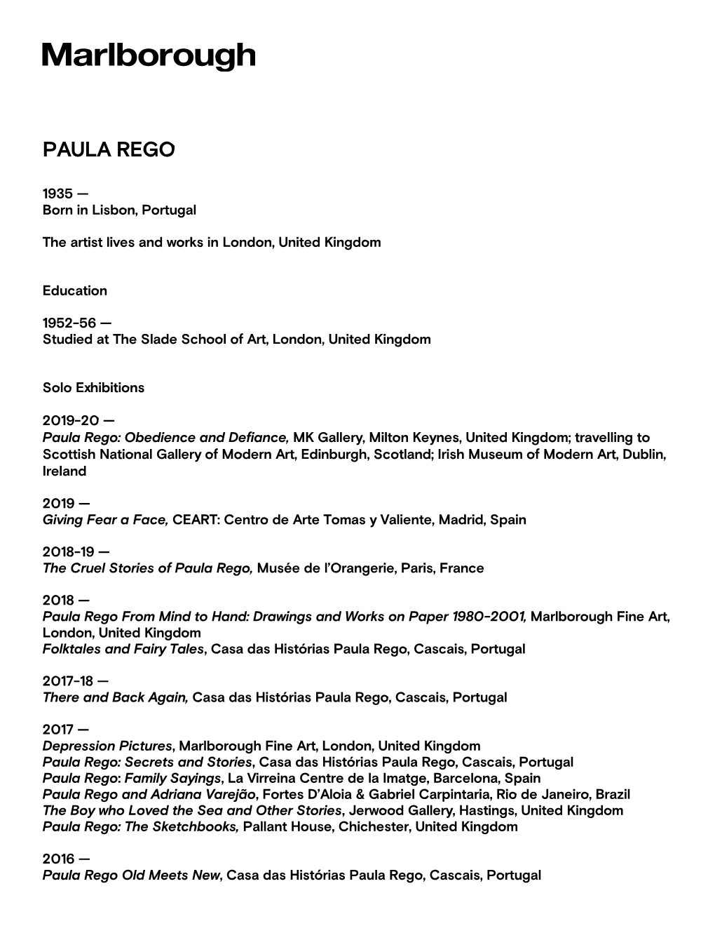 Rego, Paula CV 10 10 19