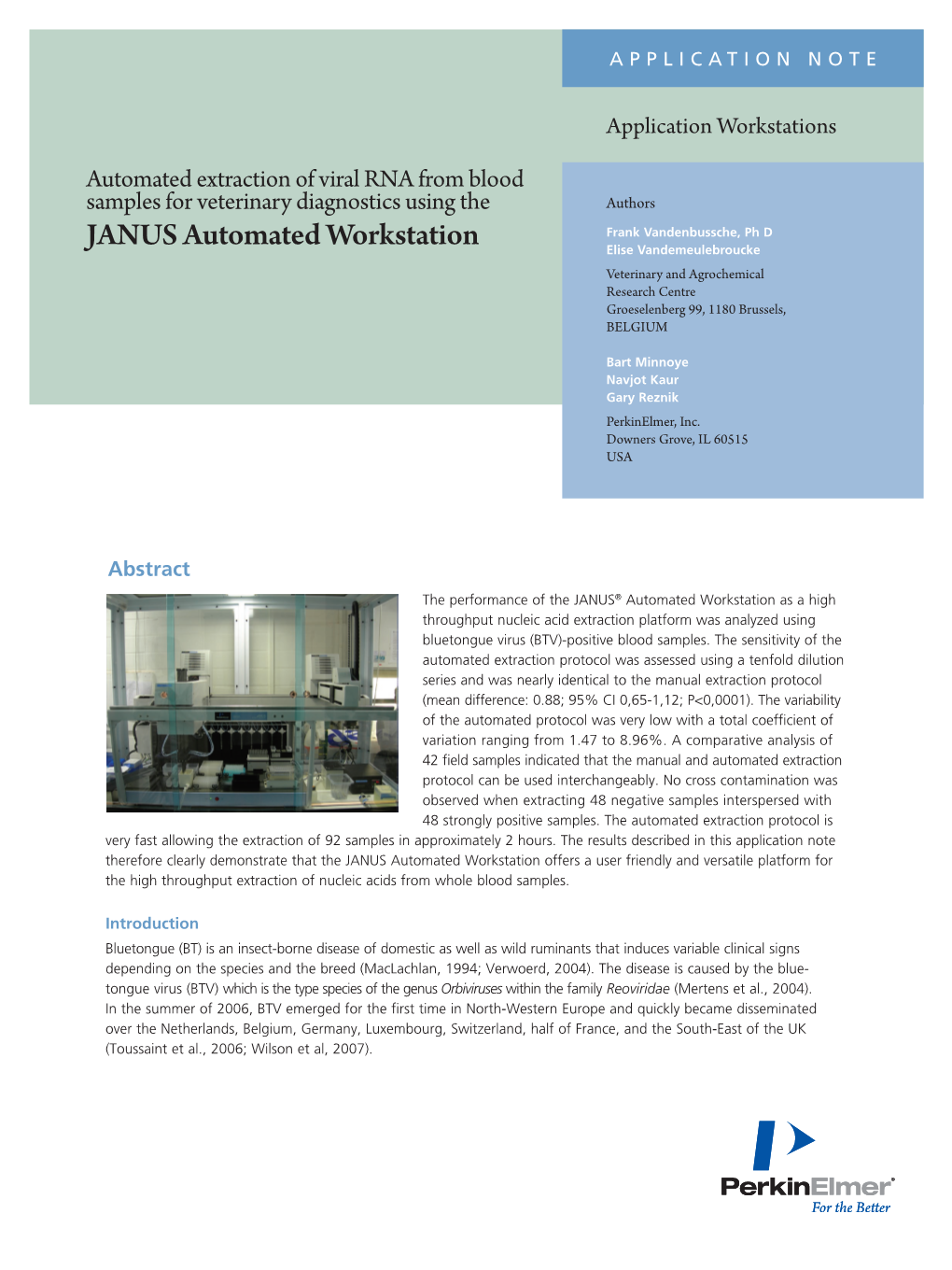 Automated Extraction of Viral RNA from Blood Samples for Veterinary