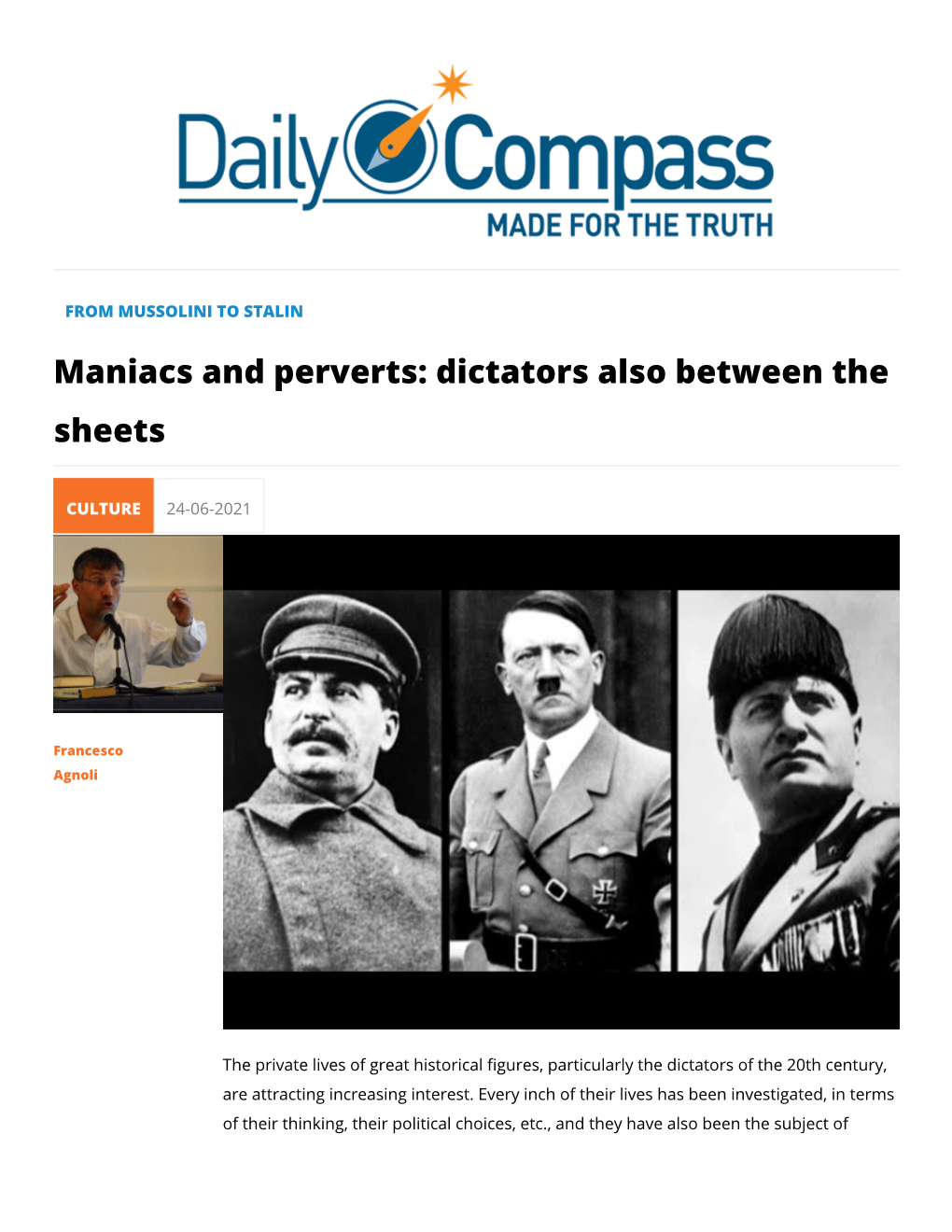 Maniacs and Perverts: Dictators Also Between the Sheets