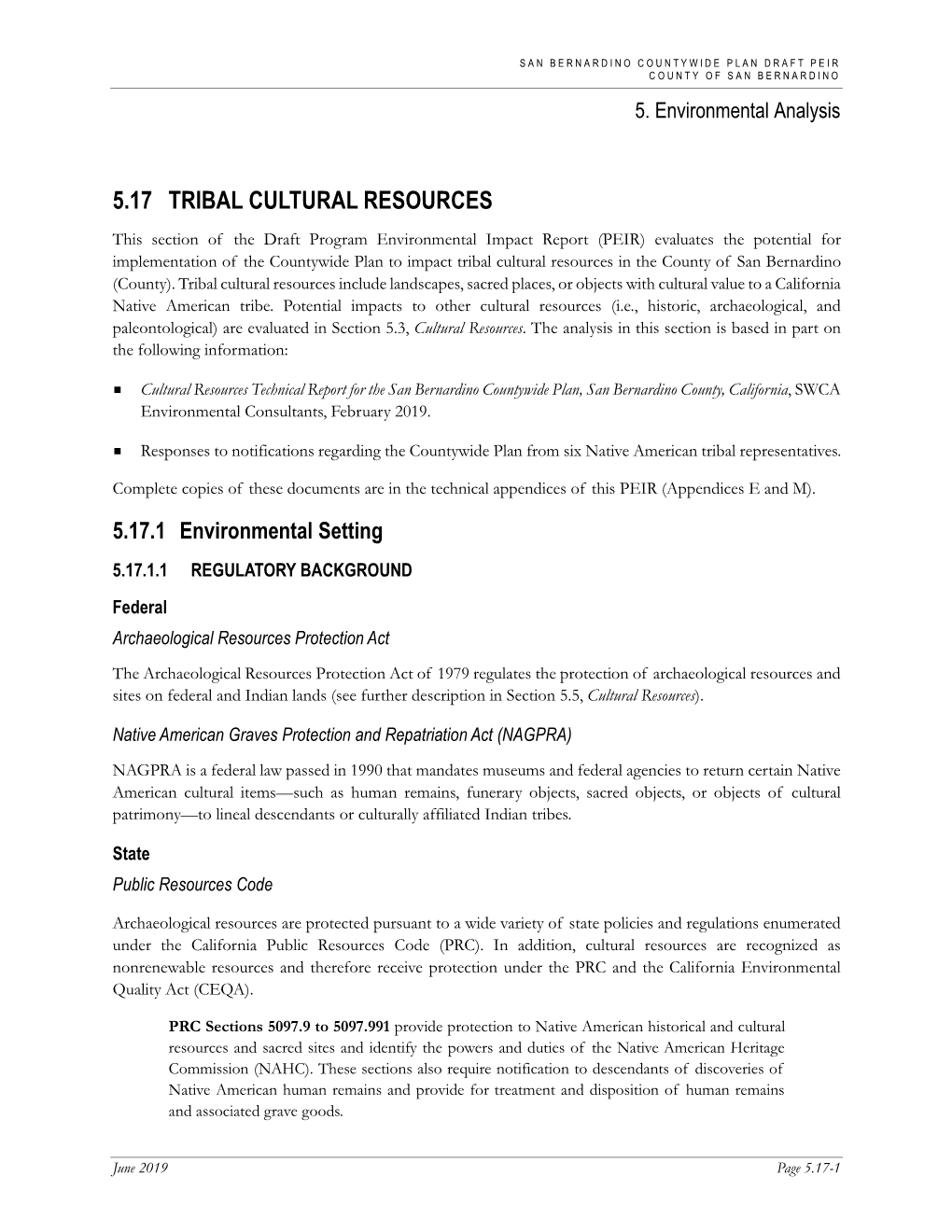 5.17 Tribal Cultural Resources