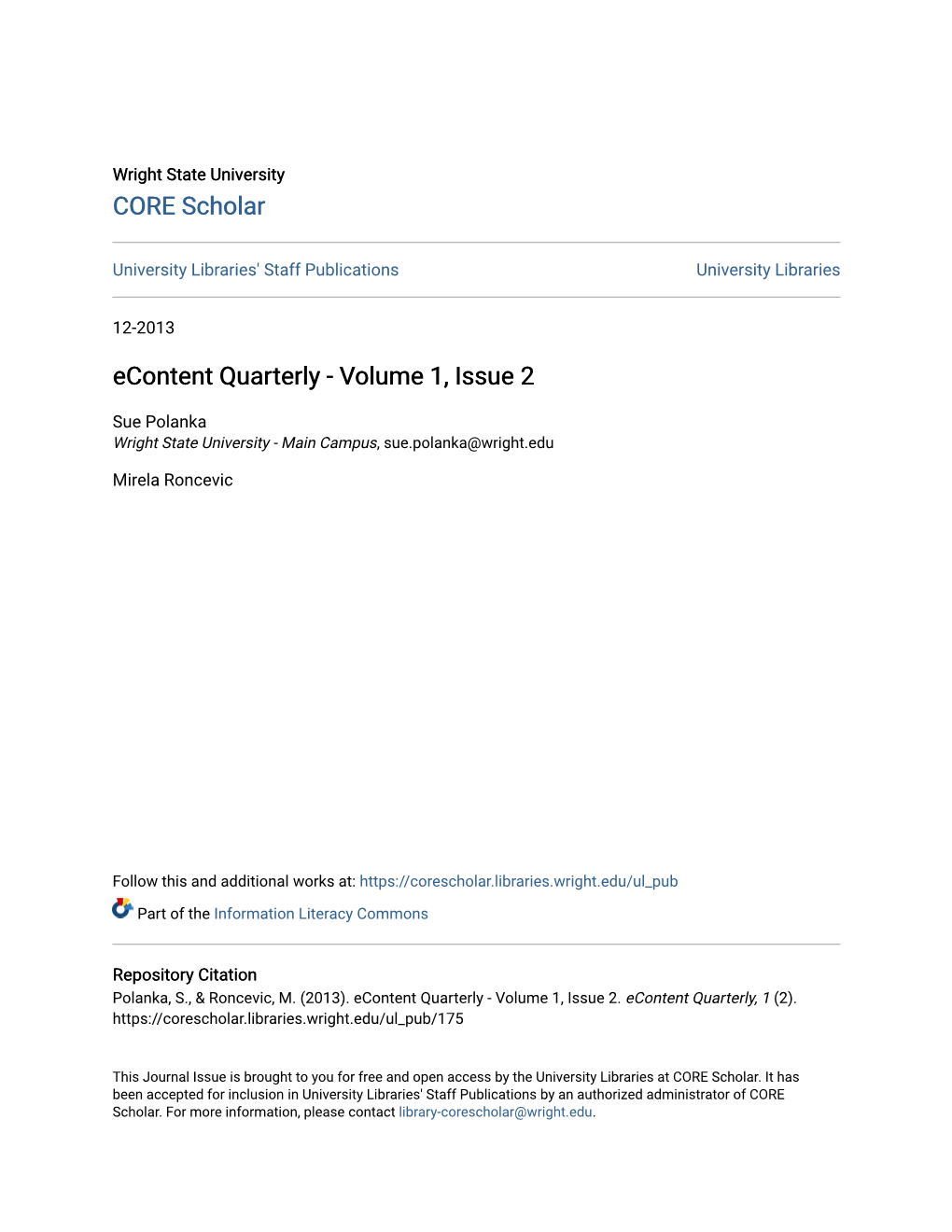 Econtent Quarterly - Volume 1, Issue 2