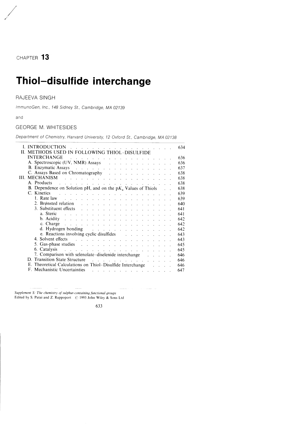 Thiol-Disulfideinterchange